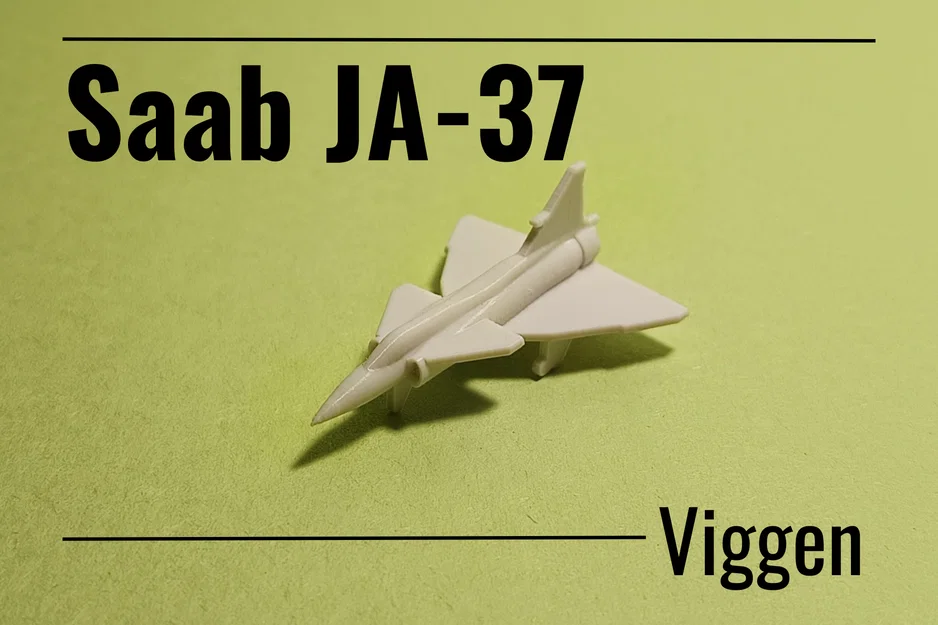 Mô hình JA-37 Viggen - Máy bay chiến đấu tí hon in một lần (print-in-place) - Image 1