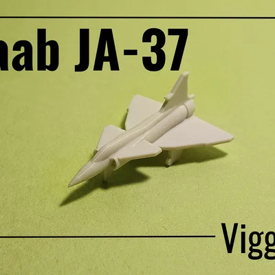 Mô hình JA-37 Viggen - Máy bay chiến đấu tí hon in một lần (print-in-place)