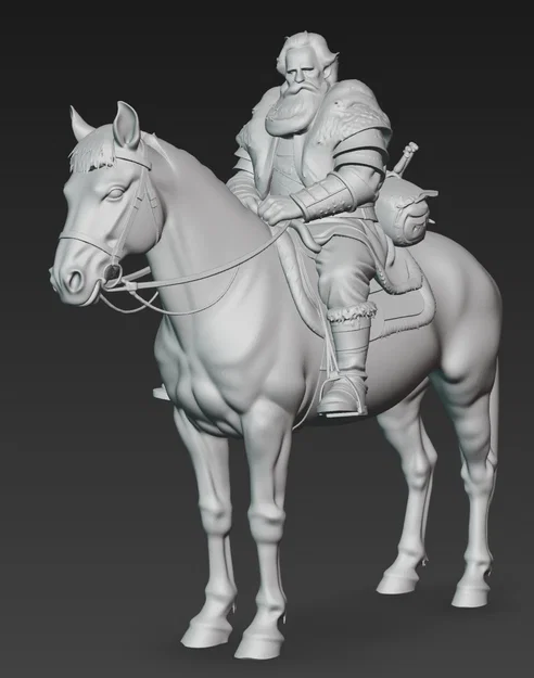 Mô hình kỵ sĩ trung cổ cưỡi ngựa (Traveler on Horseback) in 3D - Image 2