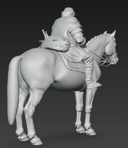 Mô hình kỵ sĩ trung cổ cưỡi ngựa (Traveler on Horseback) in 3D - Image 3