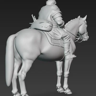 Mô hình kỵ sĩ trung cổ cưỡi ngựa (Traveler on Horseback) in 3D