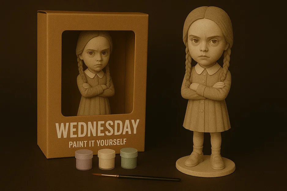 Wednesday Addams – Mô hình tự tô màu - Image 1