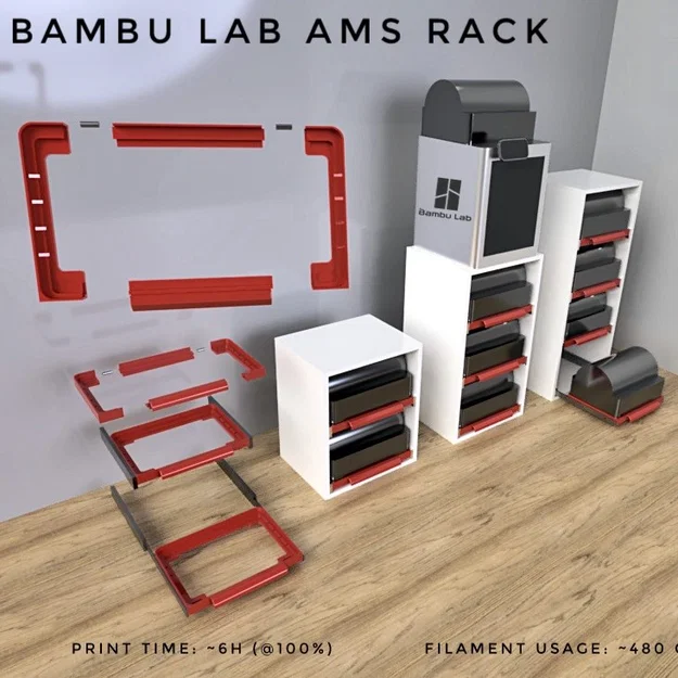 Hệ thống ngăn kéo tủ kệ cho Bambu Lab AMS - Image 1