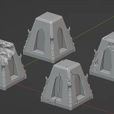 Địa hình chướng ngại vật chống tăng (Dragon's teeth) phong cách Grimdark cho Wargaming