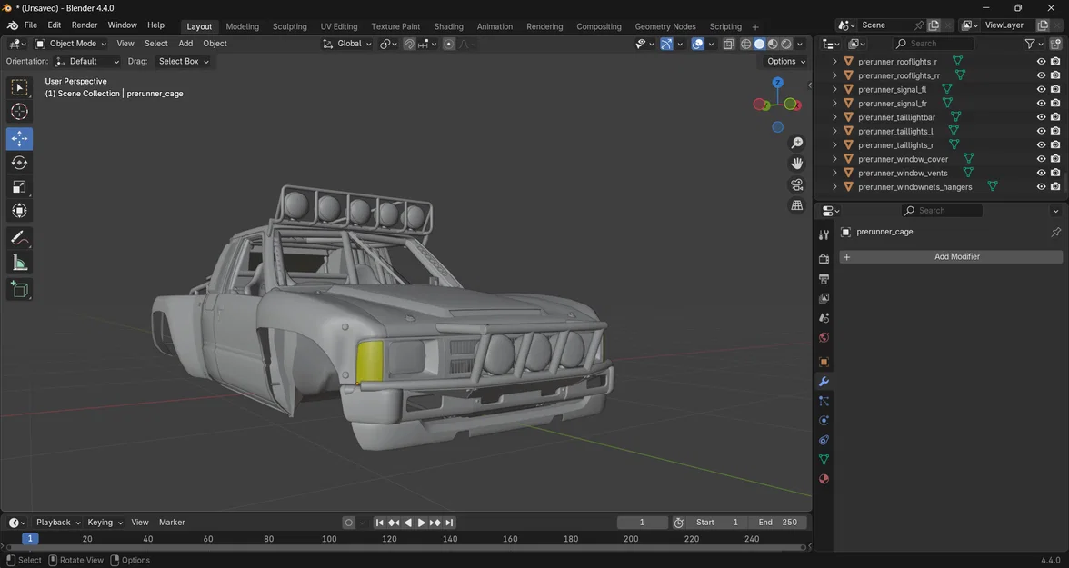 Mô hình thân xe Toyota Pre-Runner 3D cho RC Off-road 1/24 và 1/10 - Image 1