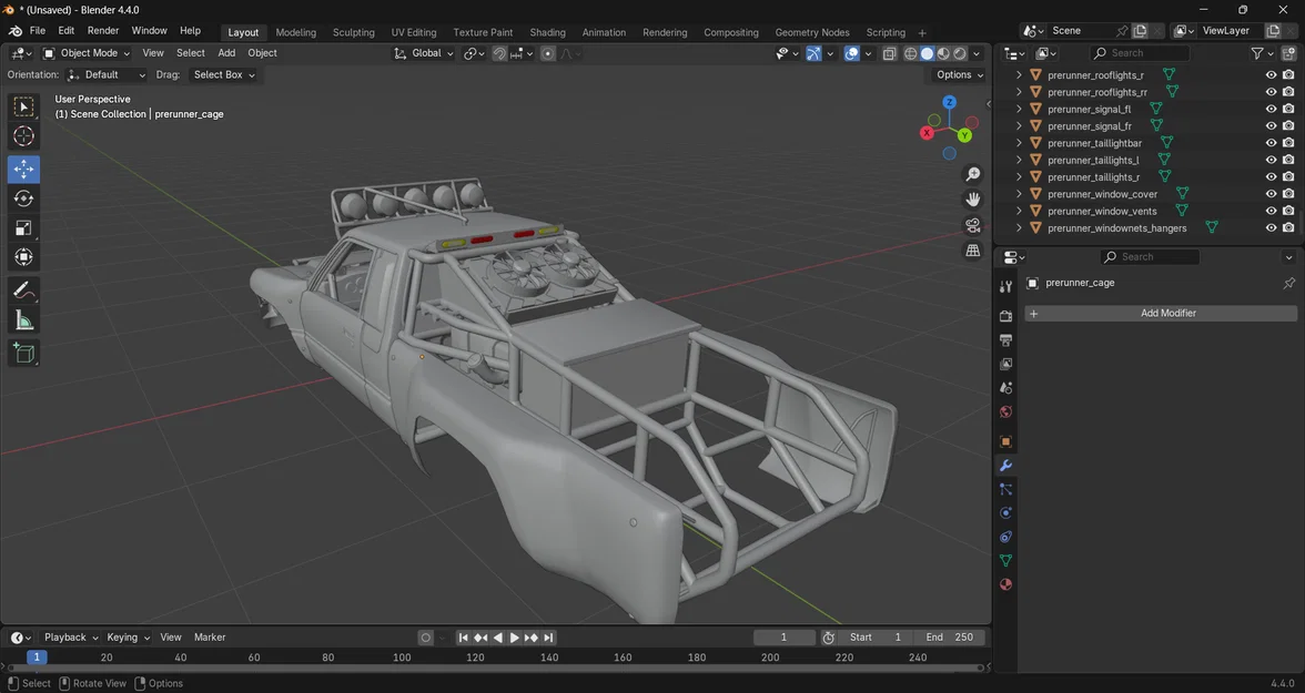 Mô hình thân xe Toyota Pre-Runner 3D cho RC Off-road 1/24 và 1/10 - Image 2