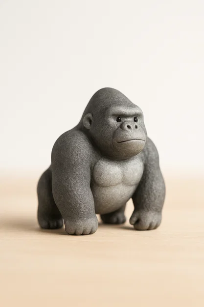 Mô hình 3D chú khỉ đột lưng bạc dễ thương - Image 1