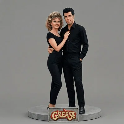 Mô hình 3D cặp đôi Grease Sandy và Danny năm 1978