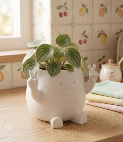 Chậu cây trang trí "Zuki" Peace Planter - Thiết kế dễ thương phong cách Kawaii - Image 2