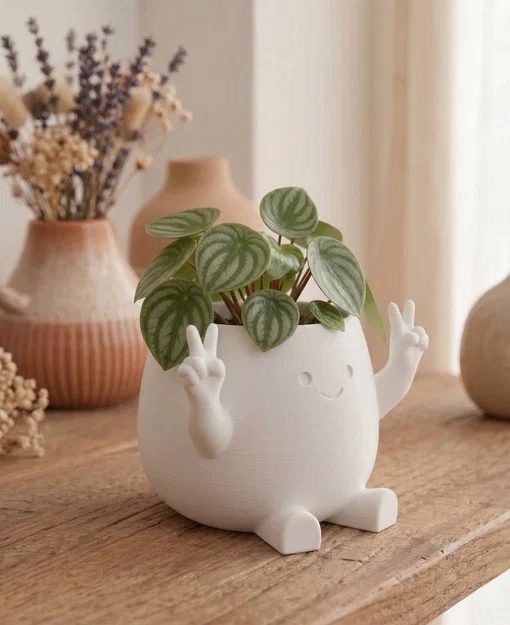 Chậu cây trang trí "Zuki" Peace Planter - Thiết kế dễ thương phong cách Kawaii - Image 4
