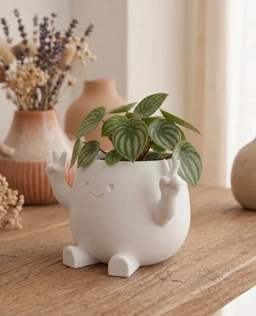Chậu cây trang trí "Zuki" Peace Planter - Thiết kế dễ thương phong cách Kawaii - Image 6
