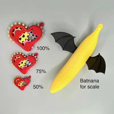 Tri-Geared Heart – Món đồ chơi Fidget/Móc khóa hình trái tim