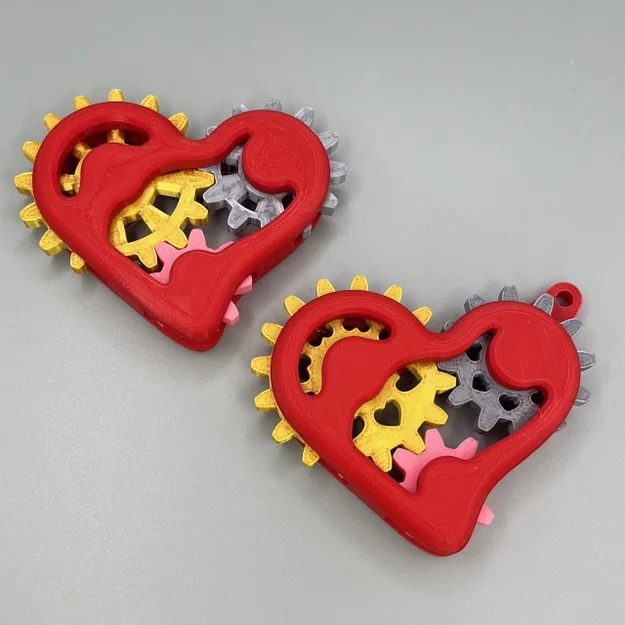 Tri-Geared Heart – Món đồ chơi Fidget/Móc khóa hình trái tim - Image 5