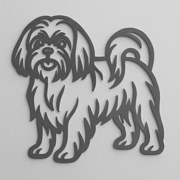 Mô hình tranh treo tường 2D hình chó Shih Tzu cực xinh - Image 1