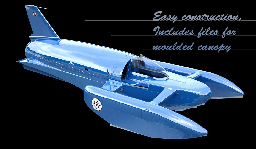 Mô hình lắp ráp tàu siêu tốc Bluebird K7 Hydroplane - Image 3