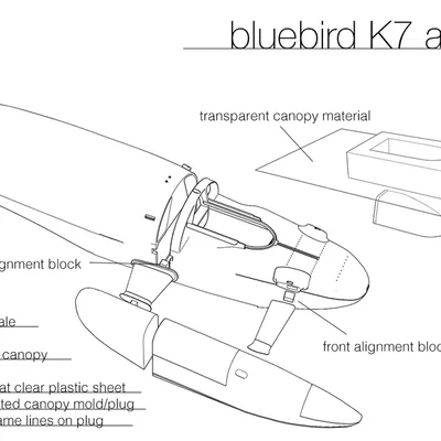 Mô hình lắp ráp tàu siêu tốc Bluebird K7 Hydroplane