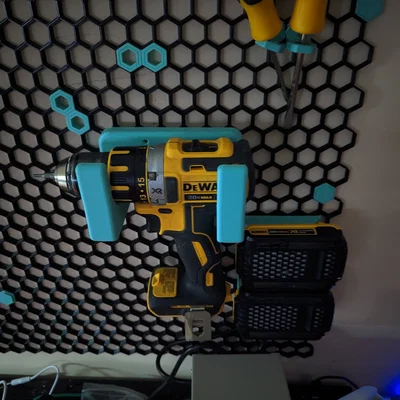 Giá treo máy khoan Dewalt cho bảng Honeycomb Storage Wall (In 3D)