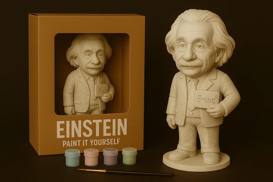 Albert Einstein – Mô hình tự tay tô màu (Paint-It-Yourself) - Image 1