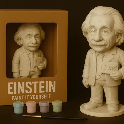 Albert Einstein – Mô hình tự tay tô màu (Paint-It-Yourself)