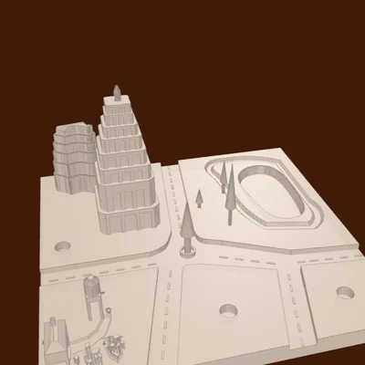 Mô hình kiến trúc thành phố thu nhỏ City (File STL 3D)