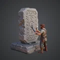 Cảnh Thợ Điêu Khắc Đá Cổ (Runestone Carver) – Người Lùn Chạm Khắc Đá - Thumbnail 1