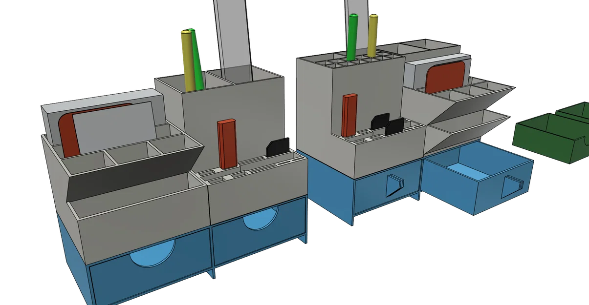 Bộ khay đựng đồ dùng văn phòng, ống cắm bút để bàn, in 3D dễ dàng không cần support - Image 2