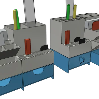 Bộ khay đựng đồ dùng văn phòng, ống cắm bút để bàn, in 3D dễ dàng không cần support