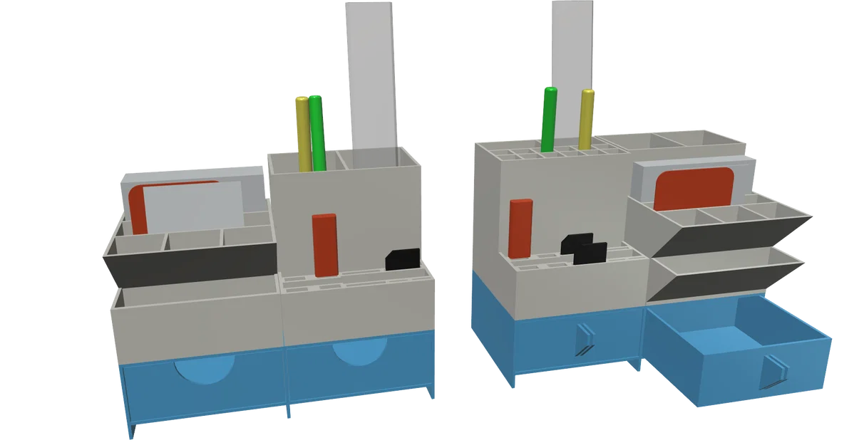 Bộ khay đựng đồ dùng văn phòng, ống cắm bút để bàn, in 3D dễ dàng không cần support - Image 11