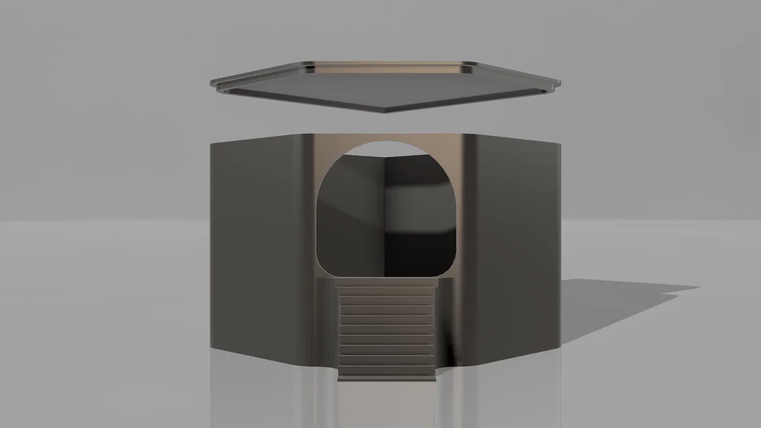 Bồn tắm cát lục giác có nắp cho Hamster - Image 5