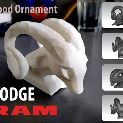 Tượng trang trí đầu dê Dodge RAM in 3D phong cách mạnh mẽ