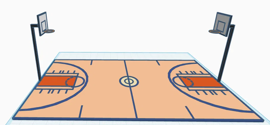 Mô hình sân bóng rổ 3D đẹp mắt cho góc làm việc - Image 1