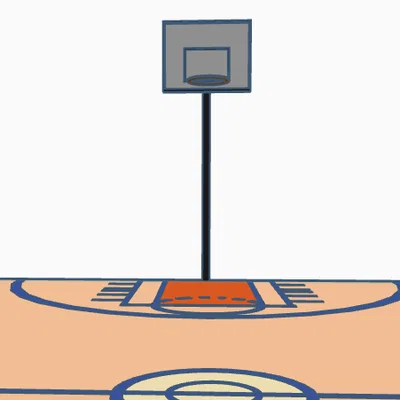 Mô hình sân bóng rổ 3D đẹp mắt cho góc làm việc