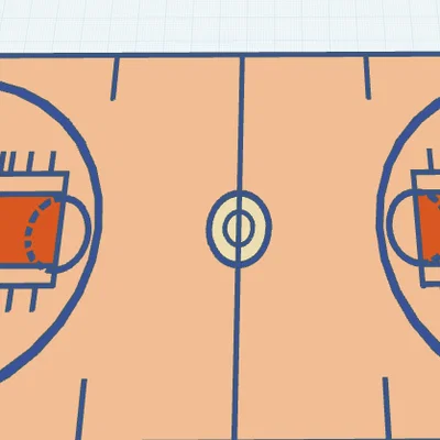 Mô hình sân bóng rổ 3D đẹp mắt cho góc làm việc