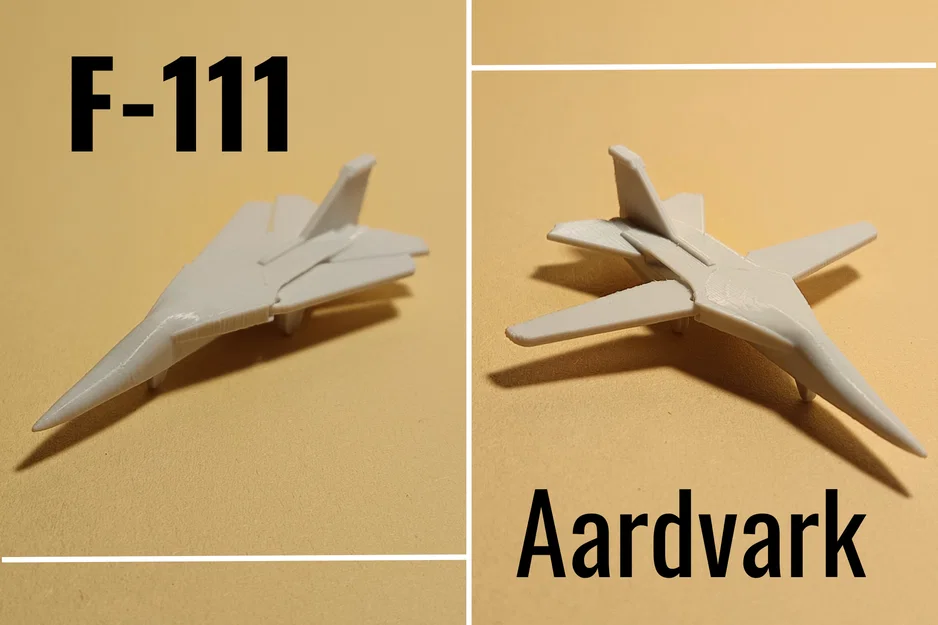 F-111 Aardvark: Mô hình máy bay chiến đấu mini in liền khối và có khớp cử động - Image 1