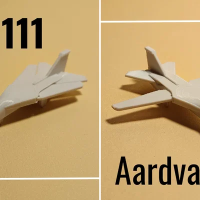F-111 Aardvark: Mô hình máy bay chiến đấu mini in liền khối và có khớp cử động