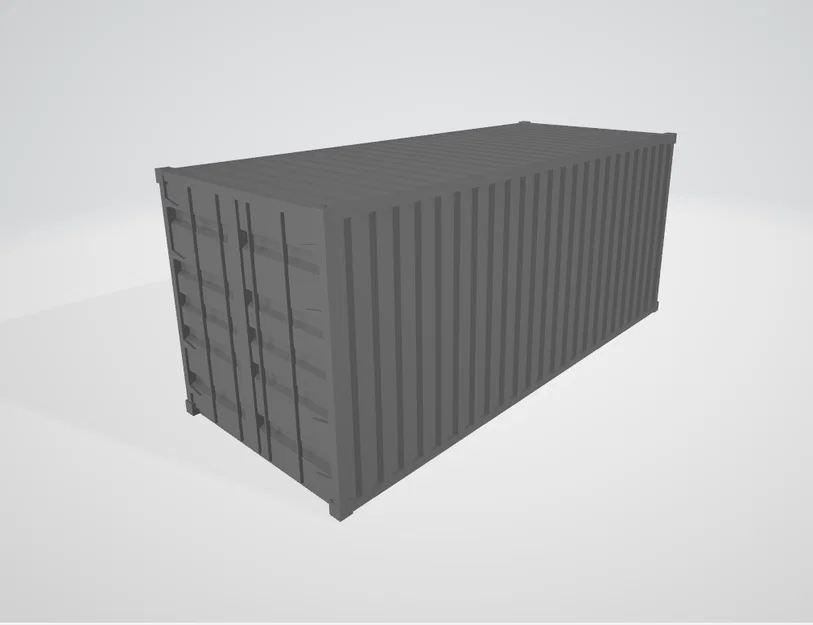 Mô hình container 20ft tỉ lệ HO (1:87) - Thiết kế in 3D miễn phí - Image 3