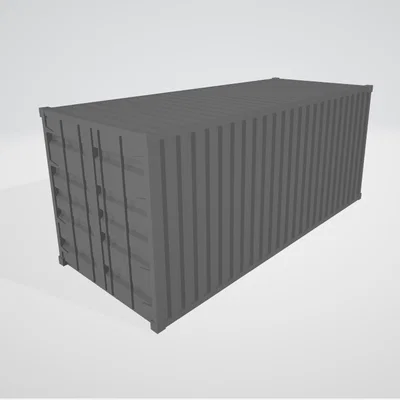 Mô hình container 20ft tỉ lệ HO (1:87) - Thiết kế in 3D miễn phí