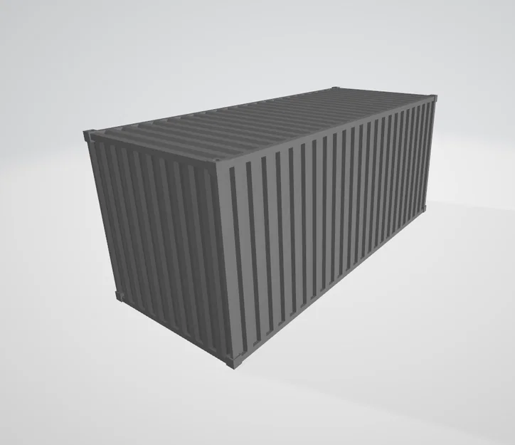 Mô hình container 20ft tỉ lệ HO (1:87) - Thiết kế in 3D miễn phí - Image 4