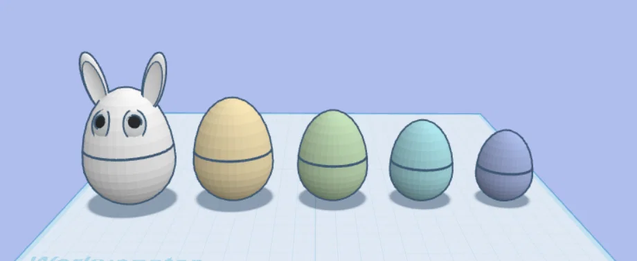 Mô hình trứng phục sinh hình thỏ (Easter bunny babushka eggs) 3D - Image 1