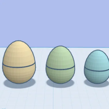 Mô hình trứng phục sinh hình thỏ (Easter bunny babushka eggs) 3D