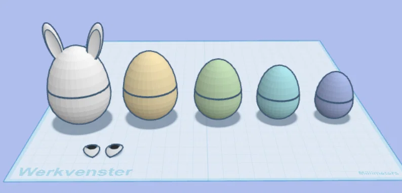 Mô hình trứng phục sinh hình thỏ (Easter bunny babushka eggs) 3D - Image 2