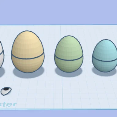 Mô hình trứng phục sinh hình thỏ (Easter bunny babushka eggs) 3D
