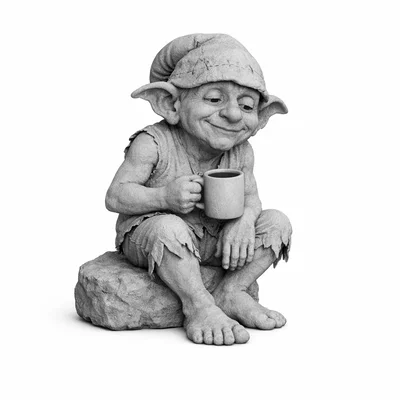 Mô hình Goblin đang thưởng thức tách cà phê