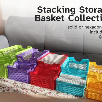 Bộ sưu tập giỏ lưu trữ xếp chồng (10 kích thước)