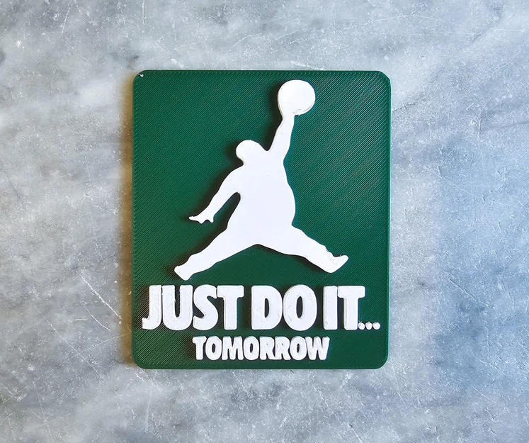 Bảng trang trí Just do it tomorrow phong cách Jordan hài hước - Image 1