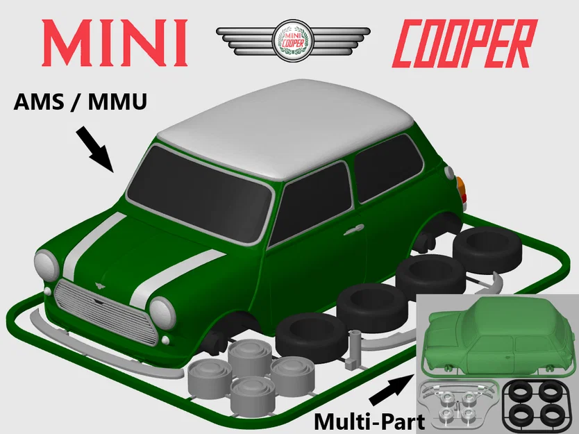Mini Cooper Kit Card - Mô hình xe Mini cổ điển - Image 1