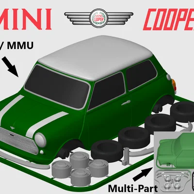Mini Cooper Kit Card - Mô hình xe Mini cổ điển