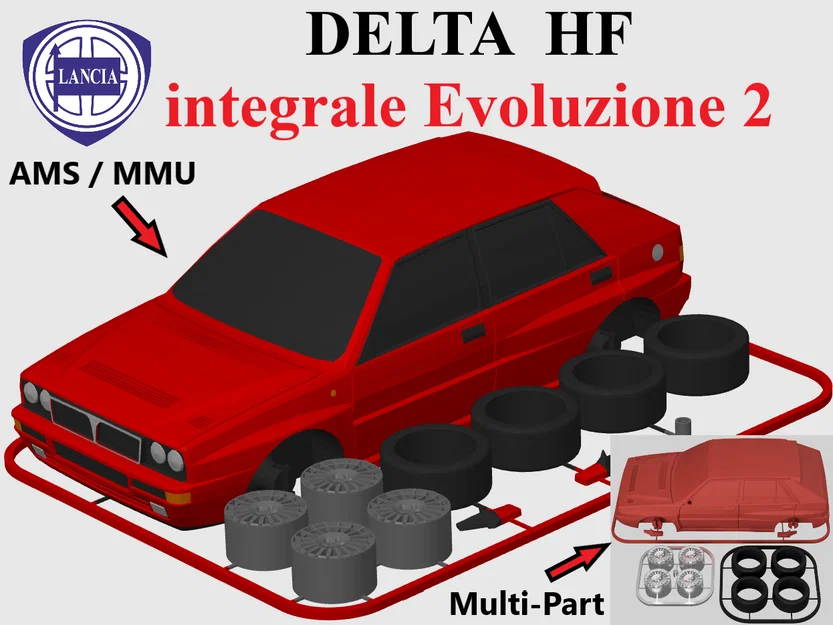 Mô hình Kit Card Lancia Delta HF Integrale Evoluzione 2 (Tỷ lệ 1:24) - Image 1