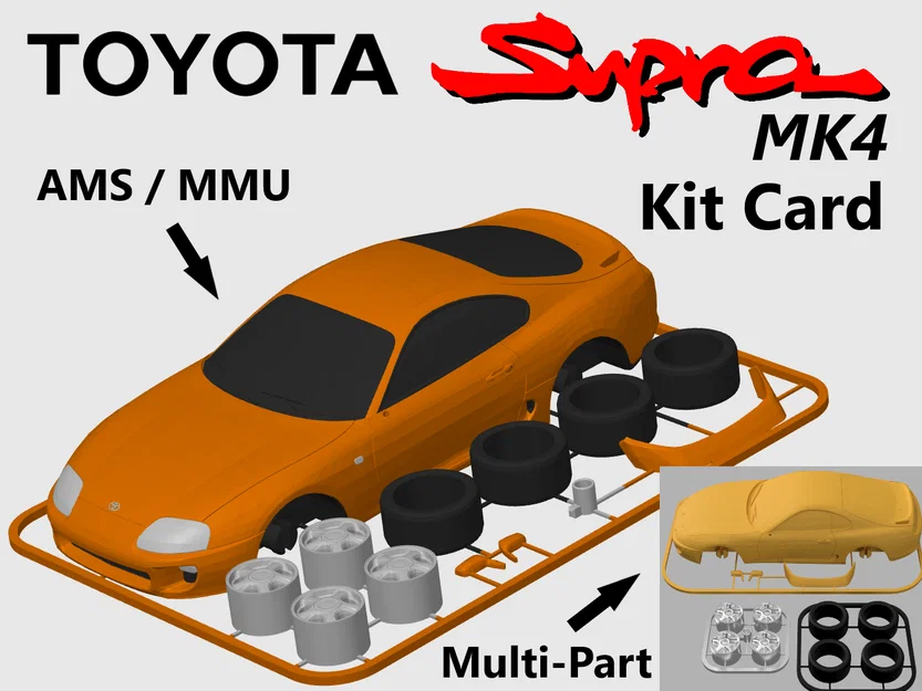 Toyota Supra MK4 Kit Card - Mô hình lắp ráp độc đáo - Image 1