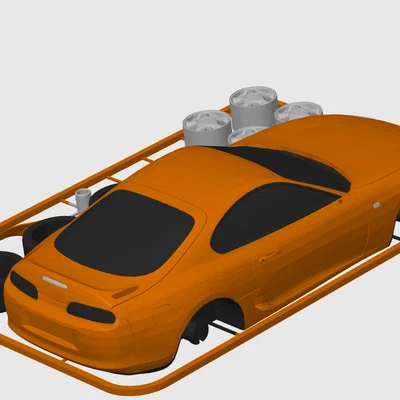Toyota Supra MK4 Kit Card - Mô hình lắp ráp độc đáo